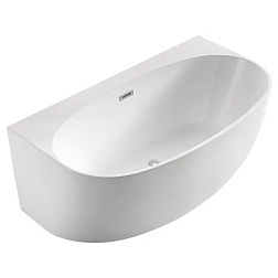 CAM17289 CAMBRIDGE Ванна акриловая белая, пристенная, в комплекте с сифоном и металлической рамой, 1