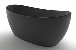 GLA16778MB GLASGOW Ванна акриловая черная матовая, свободностоящая, в комплекте с сифоном и металлич
