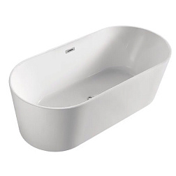 BRI17080 BRISTOL Ванна акриловая белая, свободностоящая, в комплекте с сифоном и металлической рамой