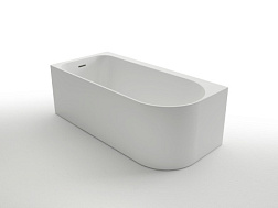 LUT17080 L LUTON  Ванна акриловая белая, пристенная, в комплекте с сифоном и металлической рамой, ЛЕ