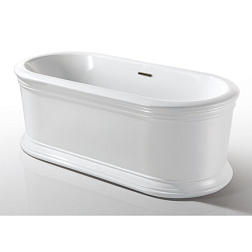 TOU18090 TOUR Ванна акриловая белая, свободностоящая, в комплекте с сифоном и металлической рамой, 1