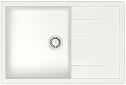 ВЫВОД AZARIO кухонная мойка Vision (750x505x218) Белый лед (сифон + герметик)