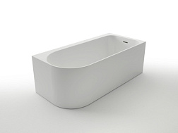 LUT17080 R LUTON  Ванна акриловая белая, пристенная, в комплекте с сифоном и металлической рамой, ПР